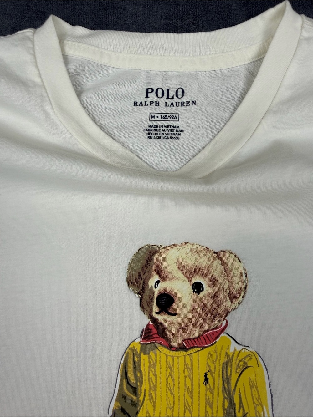 Ralph Lauren White Tee with Polo Bear in Yellow Sweater - Picture 3 of 11